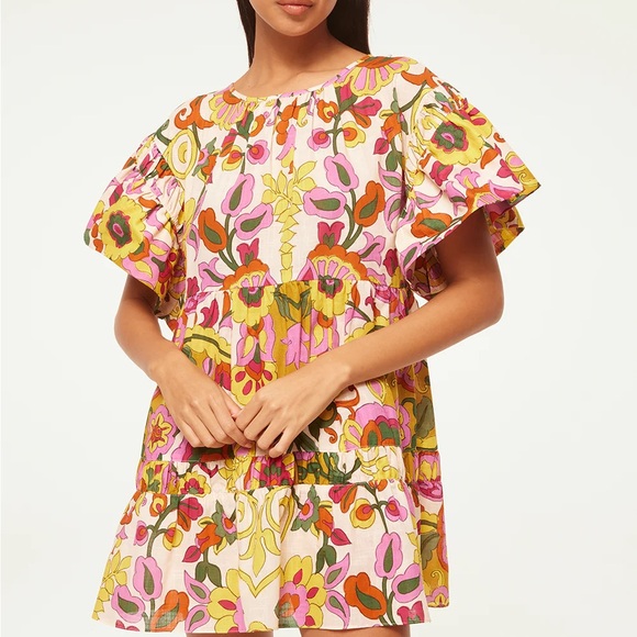 Misa Los Angeles Dresses & Skirts - Misa Los Angeles Floral Mini Dress - Pink and Yellow - NWT